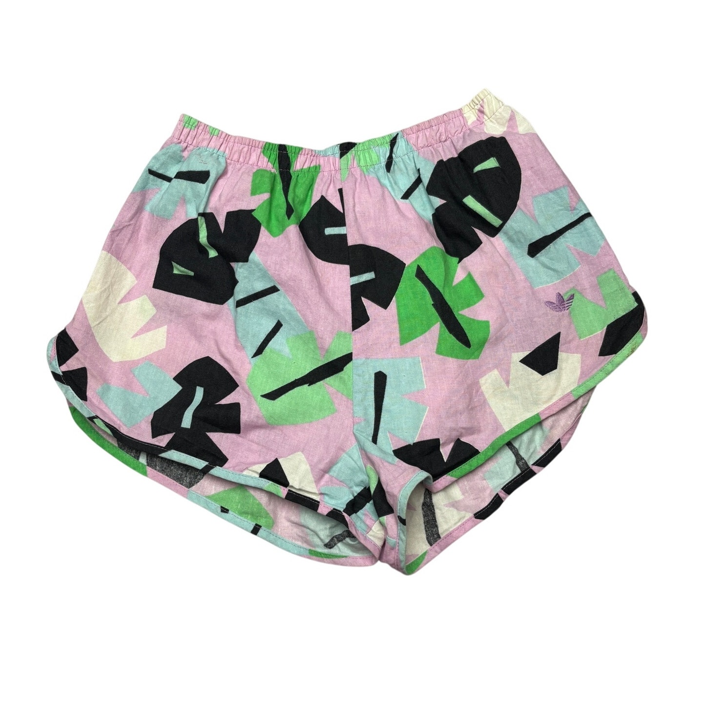 Vintage 80s Adidas Running Shorts Women's Medium Abstract Usa Made